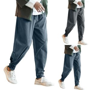 Pantaloni da uomo Allenamento da uomo con tasche Cotone dritto sciolto Estate Casual traspirante