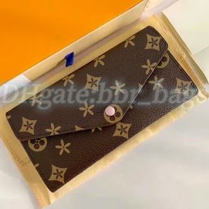 4 Gniazda karty kredytowej M60697 Emilie ID Holder Women Kluczowe uchwyty na karty Karta Oryginalna skórzana karta Case Mens Long Torebki Paftle Portfel