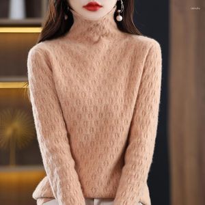 Kadın Sweaters 2023 Sonbahar ve Kış Yavurucu Kazak Saf Yün Baskı Gevşek All Maç Koreli Versiyon Uzun Kollu Kazak