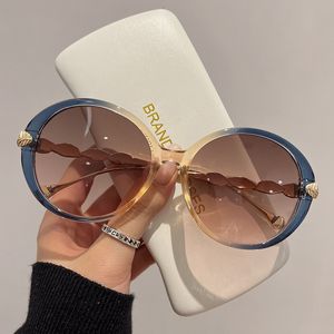 Sonnenbrillenrahmen Vintage Runder Rahmen Farbverlauf Bunte Trendige Mode Frauen Weibliche Brillen Marke Designer Shades für Damen 230807