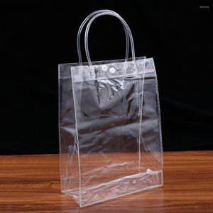 Gift Wrap 24 Pcs Shopping Bag Clear Bags Handles Bulk Gifts Women Swag Pvc Tote Mini Plastic Wedding