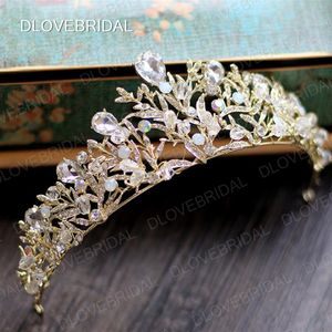 Stunning Gold Silver Bridal Crown High Quality Colorful Clear Crystal Wedding Prom Party Tiara Hair Accessories Real2026