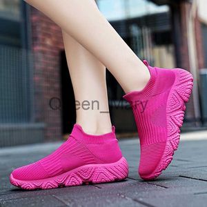 Dress Shoes Women Shoes Knitting Sock Sneakers Women Spring Summer Slip On Flat Shoes Women Plus Size Loafers Flats Walking Zapatos De Mujer J230807