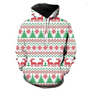 Men's Hoodies Santa Claus Christmas Tree Pullover Oversized 2023 Fashion Teens Funny Tops 3D Printed Spring Long Sleeve