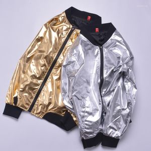 Herrenjacken Männer Frühling Herbst Lose Glänzende Baseball Übergroße Taschen Grundlegende Mantel Hip Hop Nachtclub Oberbekleidung Windjacke