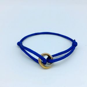 Nuova moda calda bracciale in acciaio inossidabile designer 3-Ring Fibbia in metallo Nastro catena di pizzo Multi colore regolabile Bracciale da donna e da uomo