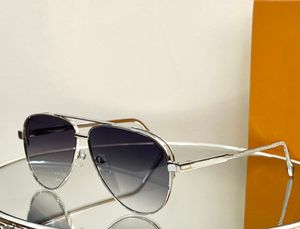 Silver Metal Pilot Sunglasses Grey Gradient Men Summer Sunnies Gafas de sol Designer Sunglasses Occhiali da sole UV400 Protection Eyewear