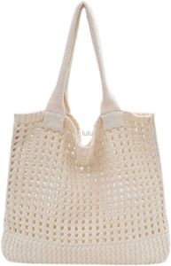 Micmores Crochet Beach Bags for Women Woven Travel Tote Fishing Net Handbag Shopping Large Hobo Shoulder Bag for Holiday Picnic Party HKD230807