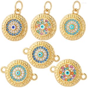 Charms Gothic Evil Blue Eye For Jewelry Making Supplies Enamel Bulk Gold Color CZ Diy Earring Necklace Items Wholesale