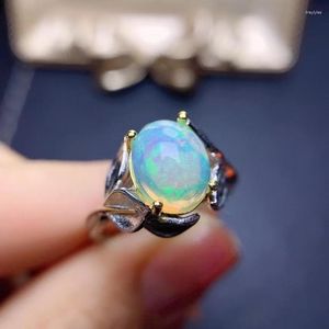 Cluster Rings MeiBaPJ Natural Opal Gemstone Fashion Flower For Women Real 925 Sterling Silver Charm Fine Wedding Jewelry