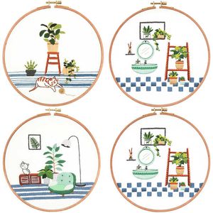 Chinese Style Products Sweet Home Life Embroidery DIY Needlework House Pattern Needlecraft for Beginner Cross Stitch Artcraft Tools(Without