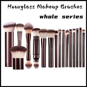 Hourglass Makeup Brushes Set - Hela serie Pulver Blush Eye Shadow Creas Concealer Brow Liner Smudger Dark -Bronze Metal Handle Cosmetics Blandningsverktyg