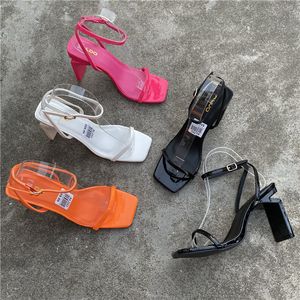 1 estate in stile europeo e americano sottili scarpe da tacco alto quadrato per donne sandali sexy sexy zapatos mujer 230807