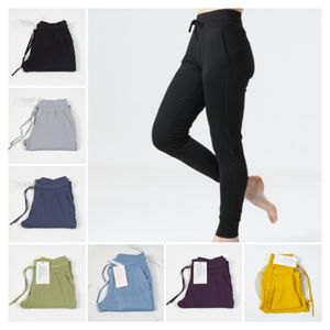 Pronto para rulu jogger sweatpants com cordão fitness solto calças de yoga ginásio correndo roupas de treino feminino lu-168