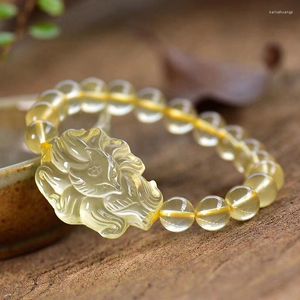 Strand Wholesale Yellow Natural Crystal Bracelets Round Beads With Nine Tails Bracelet Lucky For Women Evil Spirit Fashion Jewelry