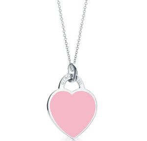 s925 argento blu rosa amore cuore designer collane con ciondolo per le donne di lusso di marca di cristallo elegante fascino catena a maglia collana girocollo gioielli regalo