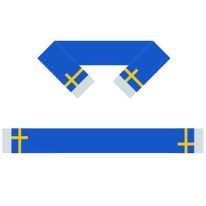 Баннерные флаги 100% празднование фестиваля Lycra Швеция Национальный день SCARF 18*160 см. Национальный флаг 230804