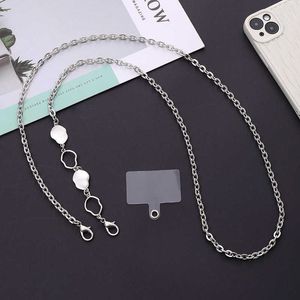 Cellband charms ny metall lanyard 120 cm crossbody mobiltelefonfodral med spela kort för tillbehör bärbar halsbandband