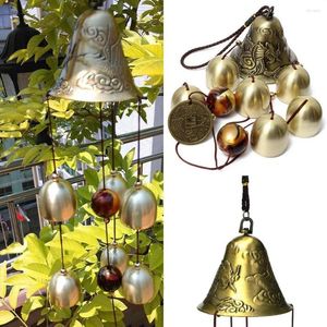 Garden Decorations Fengshui Dragon Phoenix Windgong Delicate Aeolian Copper Bells Wind Chimes Hanging Decoration Cion Pendant For Balcony