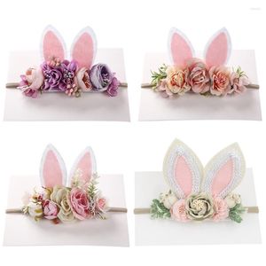Hair Accessories Lovely Baby Girls Easter Day Headband Ear Born Po Props Cute Elastic Flower Crown Hairbands Party