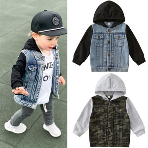 Jaquetas 2023 Crianças Casaco Outono Inverno Menino Terno Menina Roupas Baby Denim Com Capuz Outwear Outfits Toddler Kids Clothing 230807