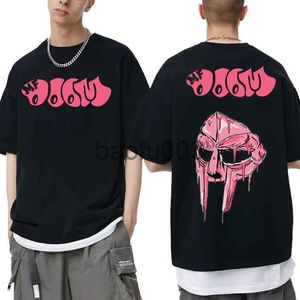 Men's T-Shirts Singer Mf Doom Madlib Madvillain Double Sided Graphic Tshirt Tops Male Loose Hip Hop T Shirt Men Women Fleece Cotton T-shirts J230807