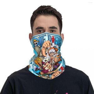 Lenços One Piece Luffy Gear 5 Bandana Neck Gaiter Impresso Zoro Sanji Anime One Piece Magic Scarf Multi-use Face Mask Unisex Adult