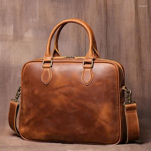 Briefcases Man Shoulder Bag Genuine Leather High Quality Women's Luxury Handbags Men Handbag Laptop Bags For Men's