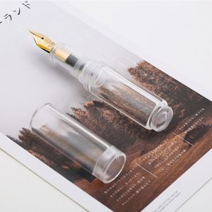 Fountain Pens Majohn Wancai Transparent Mini Fountain Pen Fine 0.5mm Nib Portable Palm Short Travel Resin Ink Pen Writing Gift 230804