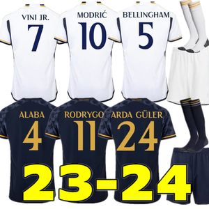 2023 Bellingham Vini Jr Soccer Jerseys Mbappe Tchouameni 23 24フットボールシャツReal Madrids Camavinga Rodrygo Arda Guler Camisetas Men Kids Kit Uniforms Fanバージョン