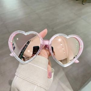Solglasögon överdimensionerade hjärtformade polariserade flickor söta trendiga kärleksmodeglasögon för kvinnor Beach Street Shooting Glasses UV400