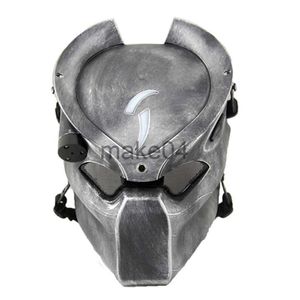 Party Masks Alien vs Predator Lonely Wolf Mask med LAMP Outdoor Wargame Tactical Mask Full Face CS Mask Halloween Party Cosplay Horror Mask J230807