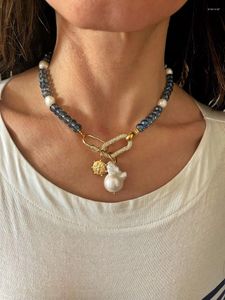 Halsband, französischer klassischer Schmuck, Süßwasser-Halskette für Frau, Naturstein, modische Barockperle, hochwertiges Geschenk