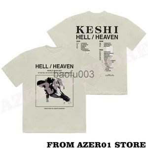 Męskie koszulki Keshi The Hell Merch T-Shirt Print Summer Men/Women Streetwear Tshirt Shirt Short Sleeve Nowa wycieczka J230807