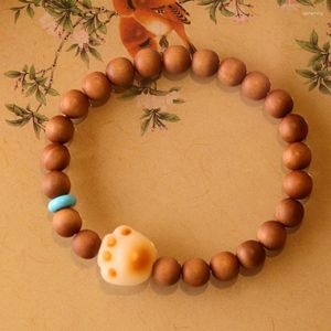 Strand Minar Kawail 14K Gold Plated Brass Brown Color Wood Beads Natural Stone Ram's Horn For Women Jewellery