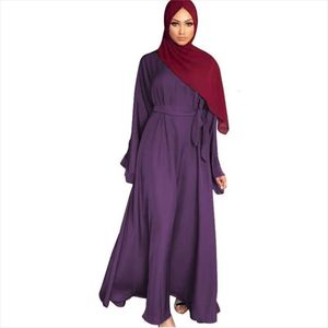 Item Lanfang Roupas Femininas Do Oriente Médio Árabe Malaio Robe Cor Pura Vestido Grande