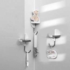 Set di accessori da bagno Ganci da parete rotanti con vassoio adesivo impermeabile per appenderli Asciugamano resistente da utilizzare all'interno della cucina