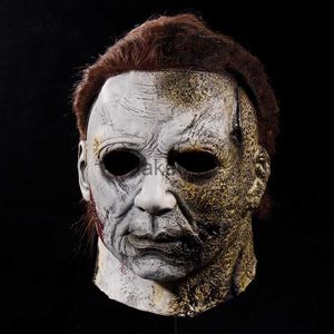 Party Masks 2022 Horror Michael Myers Halloween End Killer Mask Cosplay Scary Demon Latex Hjälm Carnival Masquerade Party Costume Props J230807