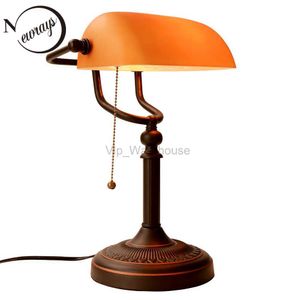 Retro vintage E27 220V led table lamp amber color frosted glass shade living room bedroom bedside study hotel room desk lamp HKD230807