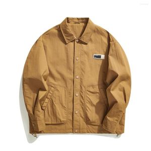 Men's Jackets 2023 Simple Lapel Casual Jacket For Autumn Label Decoration Punk Style Streetwear