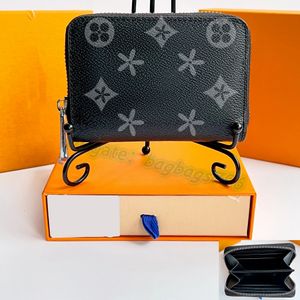 Moda M60067 N63070 Fermuarı fermuarlı para çanta cüzdanı gerçek deri siyah kabartmalı orijinal deri kadın adamlar cüzdanlar tasarımcı anahtar kese kartı tutucu lüks cüzdanlar