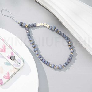 Cellband charms mode trendiga kristallpärlor mobil kedja för kvinnor flickor mobiltelefon rem anti-förlorad lanyard hängande sladdsmycken