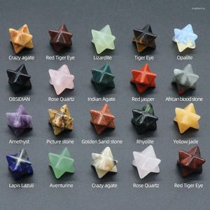 Pendant Necklaces 1pcs Natural Crystal Agate Stone Mercaba Large Moon Hexagote Six-pointed Star