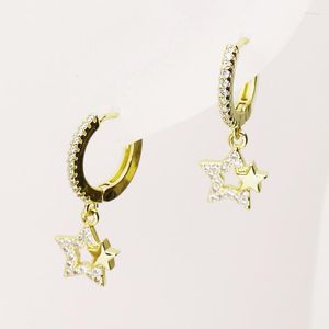 Dangle Küpe 10 Çift Moda Mini Yıldız Damlası 18K Altın Kaplama Cazibe Takı Takı Kadınlar Kulak Kaskası 8282