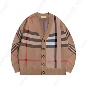 Mens Mulheres Designer Cardigan Suéteres Jaqueta Mulheres Malha Suéter Primavera Outono Clássico Xadrez Outer Stripe Cashmere Seção Espessada Malha Casacos de Manga Longa