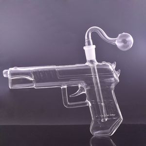 Уникальная форма пистолета Стеклянный стакан бонг 8 -дюймовый 14 -миллиметровый женский головокружительный бабочек с бабочками для бабтеров для водяной трубы для дыма сухой травяной вап с мужской стеклянной масляной трубкой