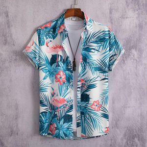 Erkekler Sıradan Gömlek 2023 Hawaii Gömlek Erkekler Moda Çiçek Geometrik Baskı Bluz Beach Tek Kısacası Kısa Kısa Sleevetops Tatil Giysileri