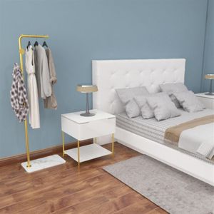 Bedroom Furniture Nordic marble clothess and hats floor hanging clothes bedrooms household vertical simple light luxury shelf gold298h