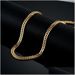 Ketten Ganze Salevintage Lange Goldkette Für Männer Halskette Trendy Golds Farbe Edelstahl Dicke Böhmische Schmuck Colar Männlich Drop Dhh3E