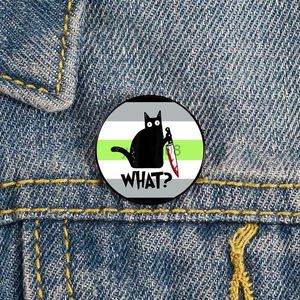 Pins Broschen Agender Pride Halloween Katzenmesser Pin Benutzerdefinierte lustige Vintage Broschen Hemd Revers Lehrer Tasche Abzeichen Pins für Liebhaber Mädchen Freunde HKD230807